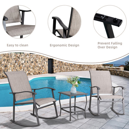 Futzca Set da bistrot a dondolo da esterno 3 pezzi - N/D