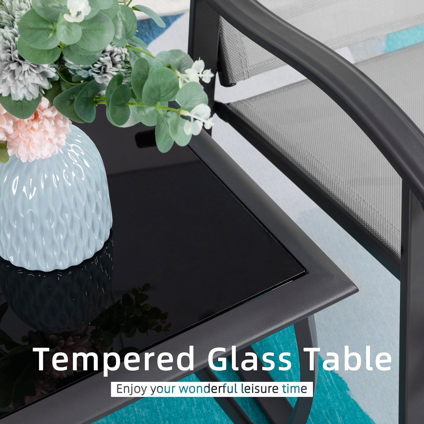 Futzca Set da bistrot a dondolo da esterno 3 pezzi - N/D