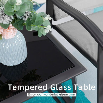 Futzca Set da bistrot a dondolo da esterno 3 pezzi - N/D