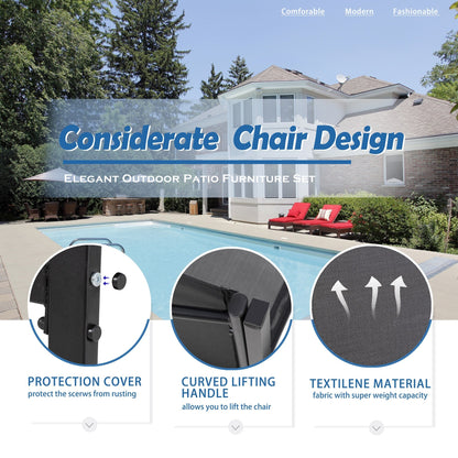 Set di mobili da esterno Futzca da 4 pezzi, set da patio bistrot in textilene