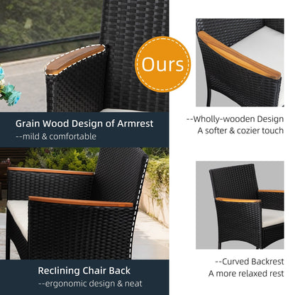 Futzca 4 pezzi set di mobili da esterno per patio sedia in rattan set di vimini