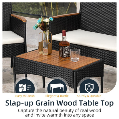 Futzca 4 pezzi set di mobili da esterno per patio sedia in rattan set di vimini