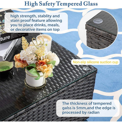 Set di mobili da giardino in vimini PE Futzca da 5 pezzi