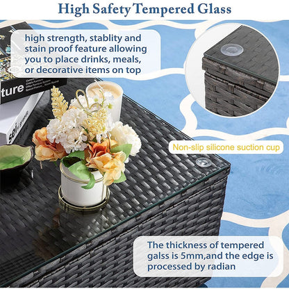 Set di mobili da giardino in vimini PE Futzca da 5 pezzi