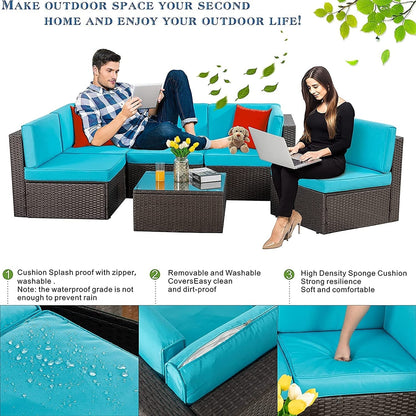 Set di mobili da giardino piccoli Futzca da 6 pezzi