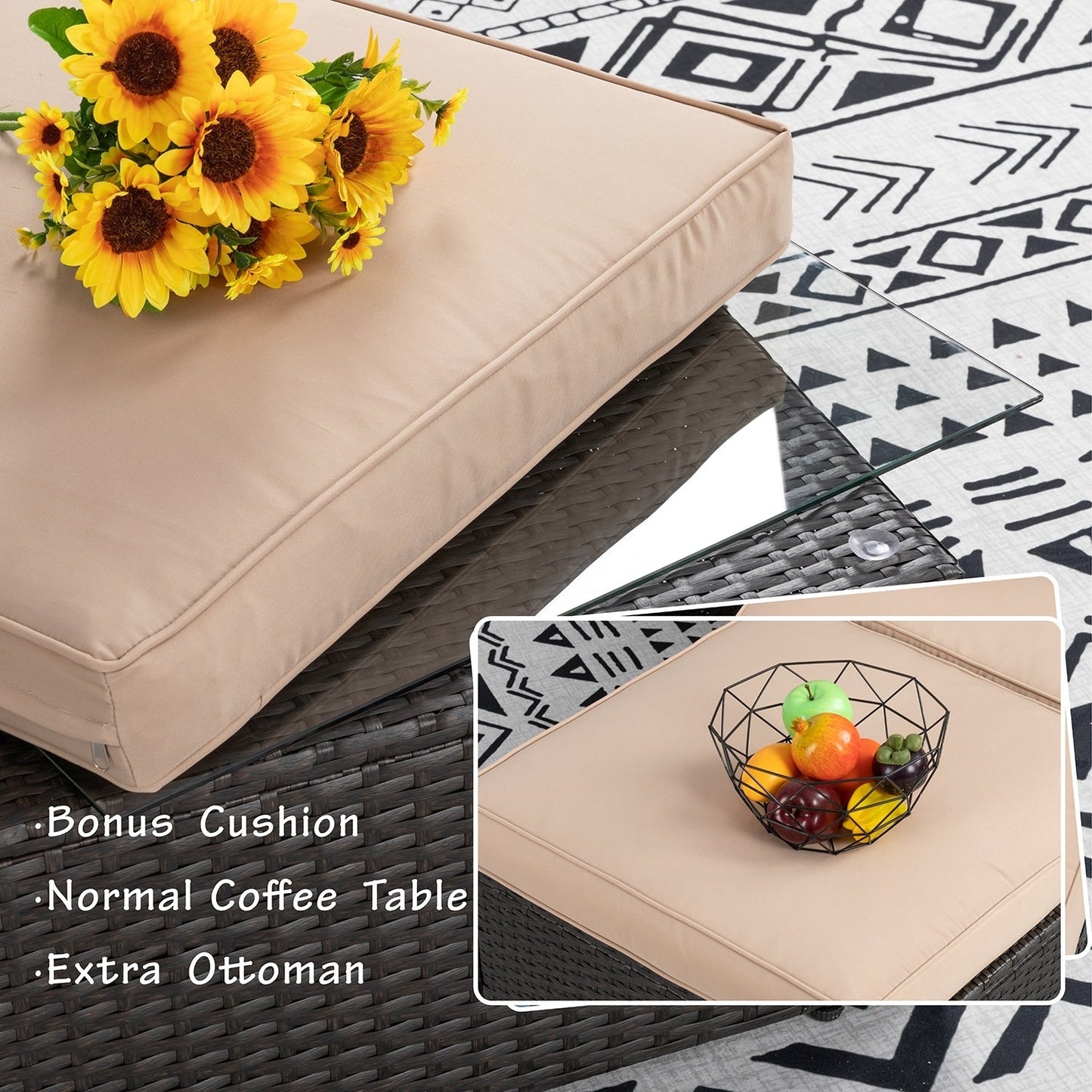 Set di mobili da giardino piccoli Futzca da 6 pezzi