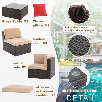 Set di mobili da giardino piccoli Futzca da 6 pezzi