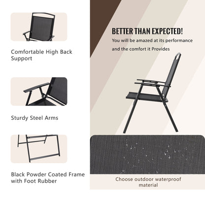 Set da pranzo pieghevole per patio Futzca, set di mobili da giardino con ombrellone, tavolo in vetro e 4 sedie pieghevoli