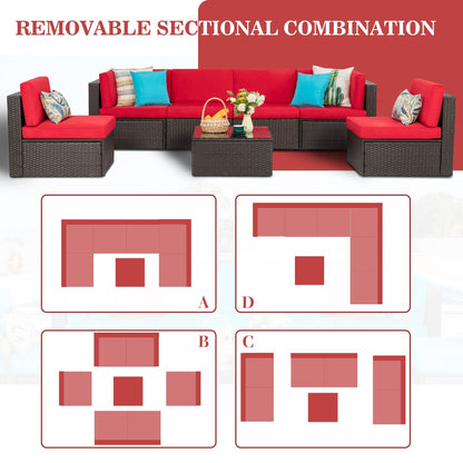 Futzca Set di mobili da giardino da 7 pezzi