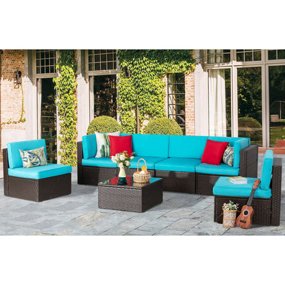 Futzca Set di mobili da giardino da 7 pezzi