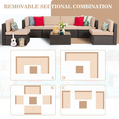 Futzca Set di mobili da giardino da 7 pezzi