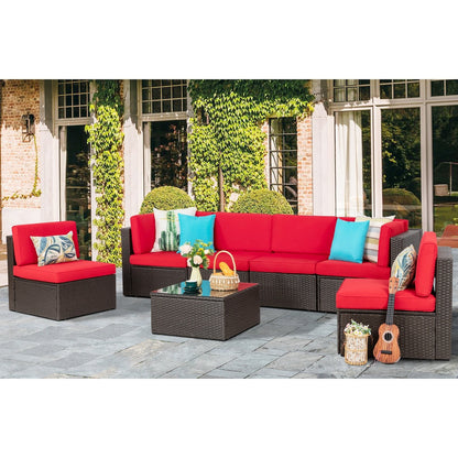 Futzca Set di mobili da giardino da 7 pezzi