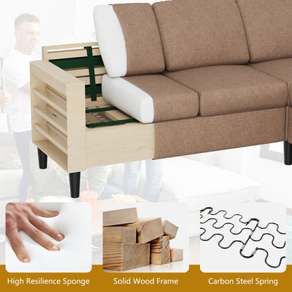 Divano componibile Futzca 74, piccolo divano a L