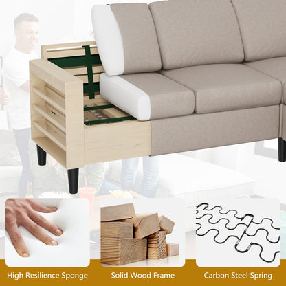 Divano componibile Futzca 74, piccolo divano a L