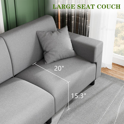 Divano Futzca da 94'', divano moderno a 3 posti con due cuscini