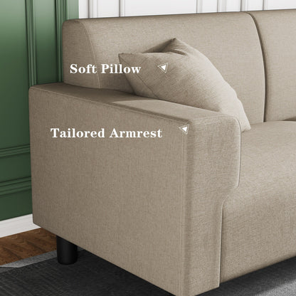 Divano Futzca da 94'', divano moderno a 3 posti con due cuscini