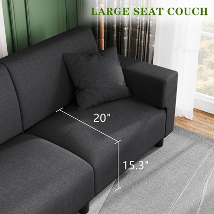 Divano Futzca da 94'', divano moderno a 3 posti con due cuscini