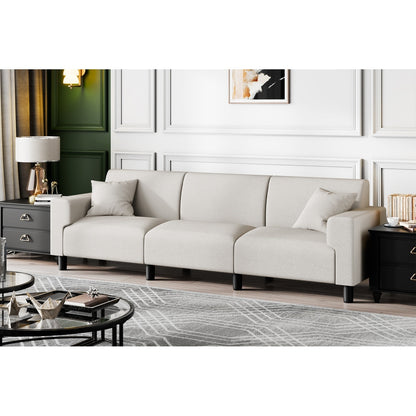 Divano Futzca da 94'', divano moderno a 3 posti con due cuscini