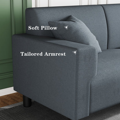 Divano Futzca da 94'', divano moderno a 3 posti con due cuscini