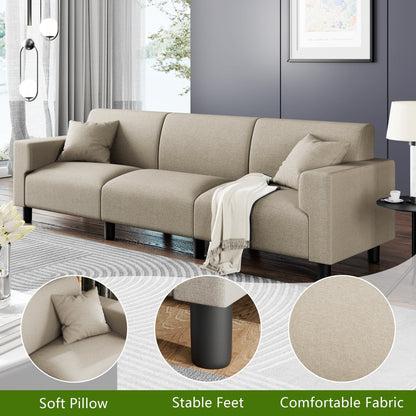 Divano Futzca da 94'', divano moderno a 3 posti con due cuscini