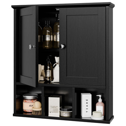 Mobiletto da bagno Futzca da parete, mobiletto portaoggetti con ante e ripiani