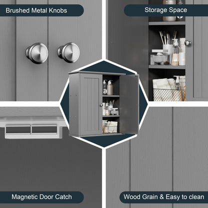 Mobiletto da bagno Futzca da parete, mobiletto portaoggetti con ante e ripiani