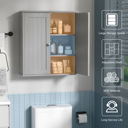 Mobiletto da bagno Futzca da parete, mobiletto portaoggetti con ante e ripiani