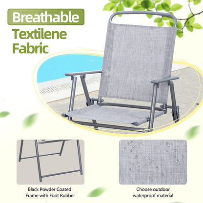 Set da pranzo pieghevole per patio Futzca, set di mobili da giardino con ombrellone, tavolo in vetro e 4 sedie pieghevoli