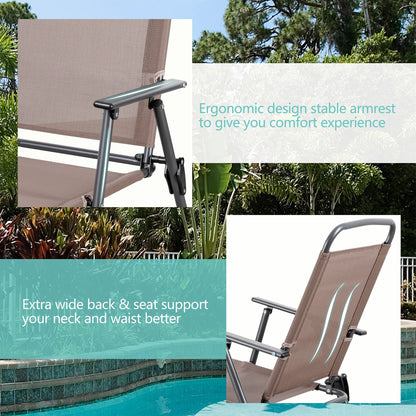 Set da pranzo pieghevole per patio Futzca, set di mobili da giardino con ombrellone, tavolo in vetro e 4 sedie pieghevoli