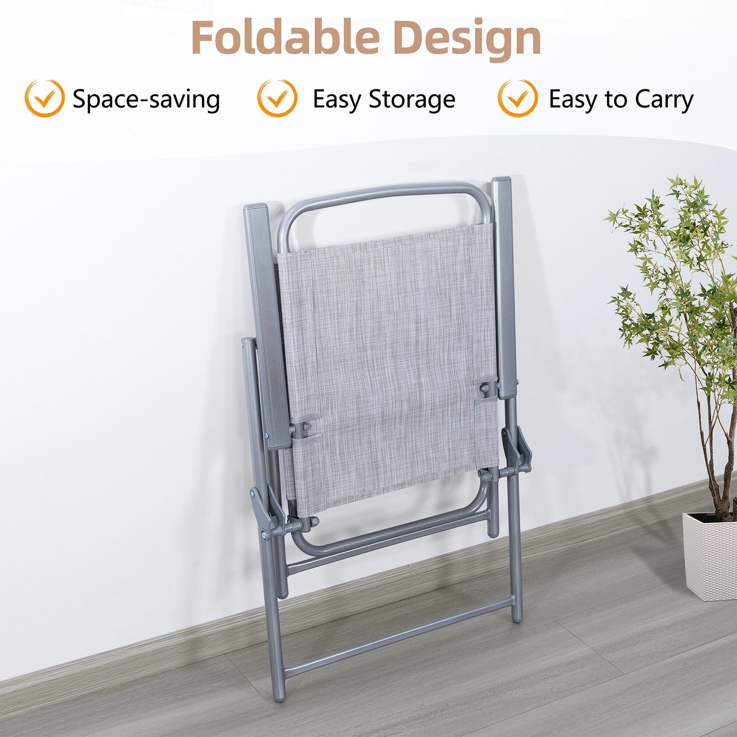 Set da pranzo pieghevole per patio Futzca, set di mobili da giardino con ombrellone, tavolo in vetro e 4 sedie pieghevoli