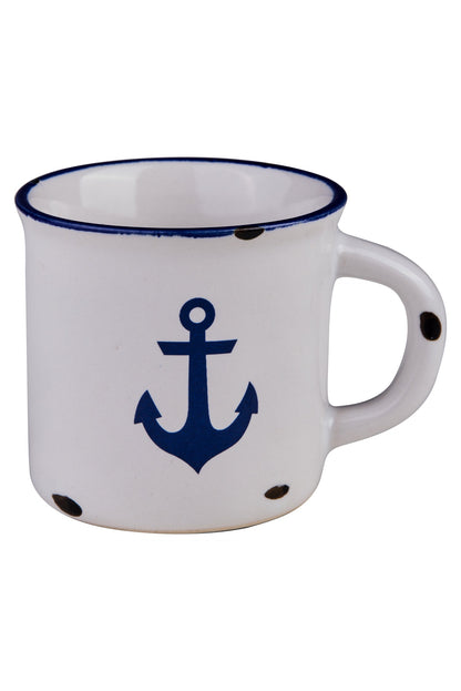 Sapore Di Mare - Tazza Piccolo Bianco Ancora Blu Un Sorso Di Caffe