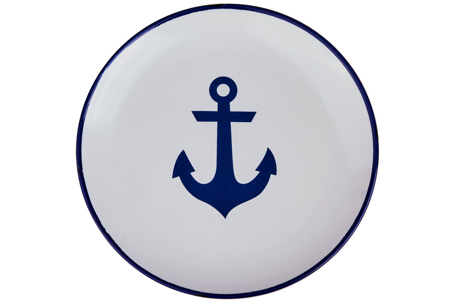 Sapore Di Mare - Piattino Dessert Bianco Ancora Blu