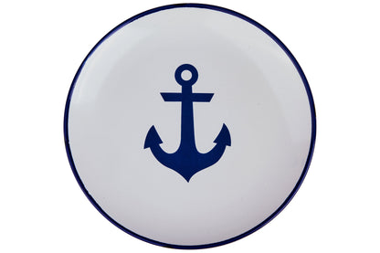 Sapore Di Mare - Piattino Dessert Bianco Ancora Blu