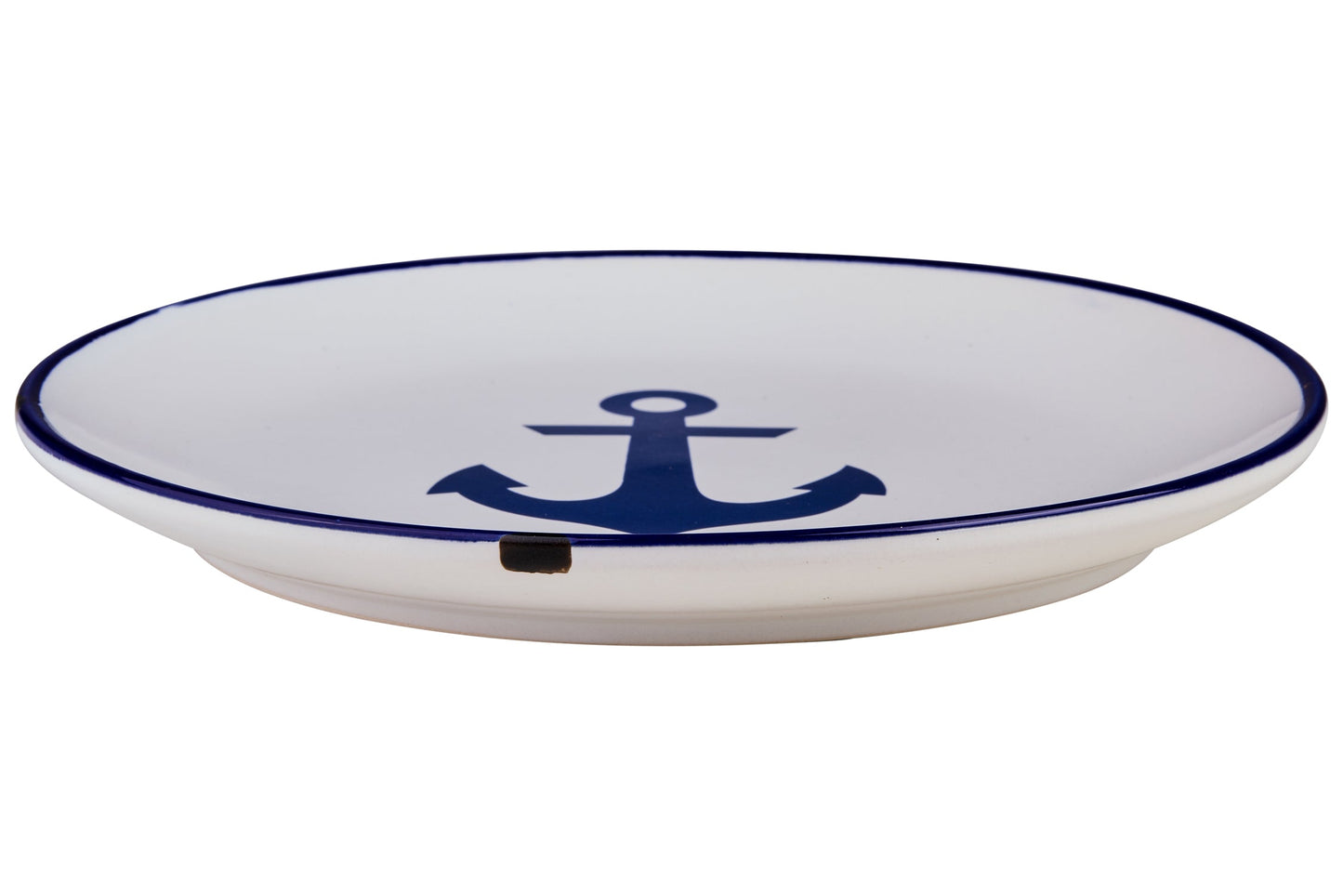 Sapore Di Mare - Piattino Dessert Bianco Ancora Blu