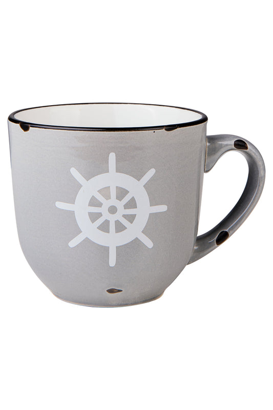 Sapore Di Mare - Tazza Grigia Timone Bianco Caffellatte