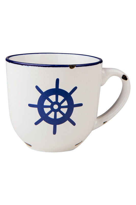 Sapore Di Mare - Tazza Bianca Timone Blu Caffellatte