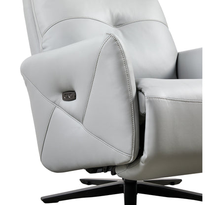 GDFStudio - Poltrona reclinabile Alexander Plush in similpelle con poggiatesta e poggiapiedi regolabili, girevole a 360 gradi