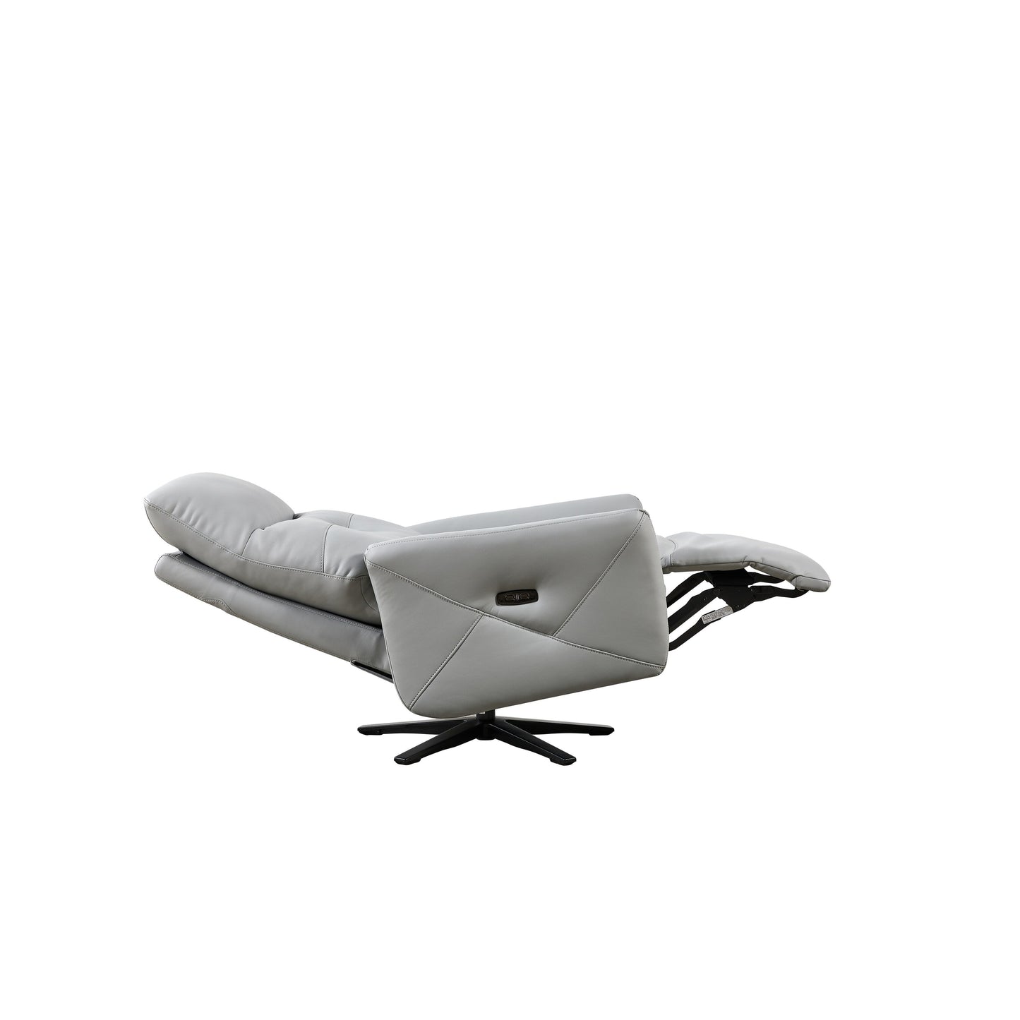 GDFStudio - Poltrona reclinabile Alexander Plush in similpelle con poggiatesta e poggiapiedi regolabili, girevole a 360 gradi