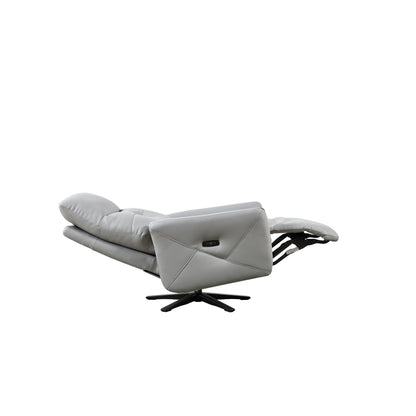 GDFStudio - Poltrona reclinabile Alexander Plush in similpelle con poggiatesta e poggiapiedi regolabili, girevole a 360 gradi