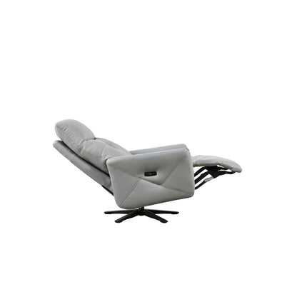 Christopher Knight Home - Poltrona reclinabile Alexander Plush in similpelle con poggiatesta e poggiapiedi regolabili, girevole a 360 gradi