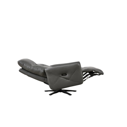 Christopher Knight Home - Poltrona reclinabile Alexander Plush in similpelle con poggiatesta e poggiapiedi regolabili, girevole a 360 gradi