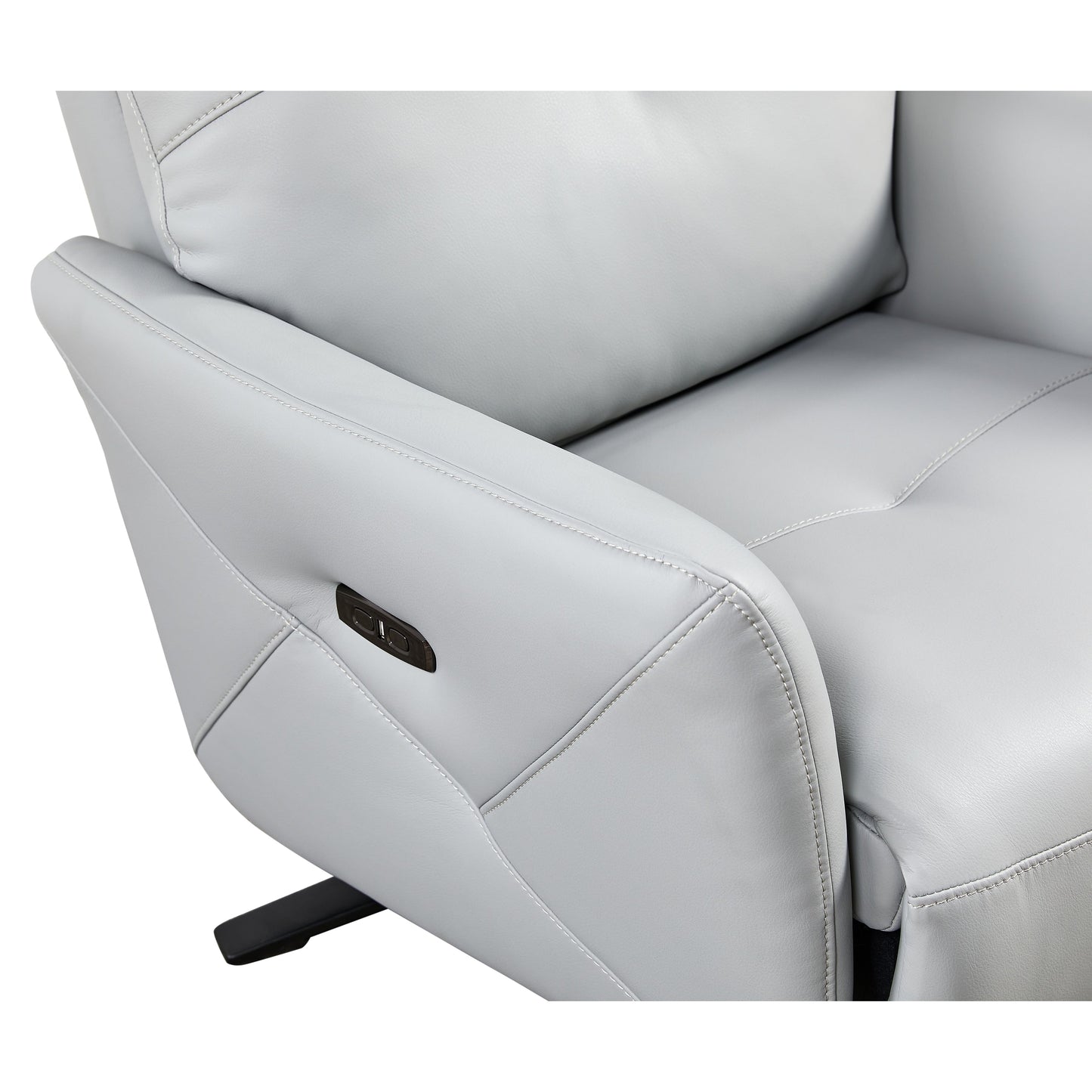 Christopher Knight Home - Poltrona reclinabile Alexander Plush in similpelle con poggiatesta e poggiapiedi regolabili, girevole a 360 gradi