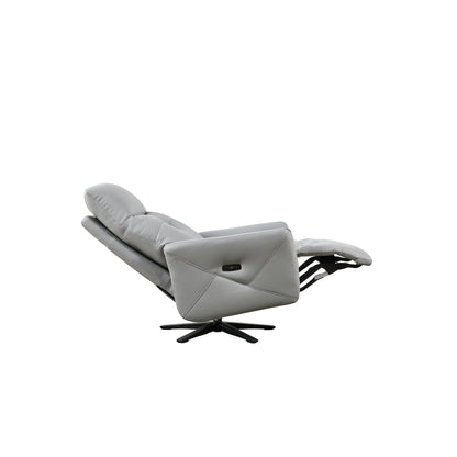 GDFStudio - Poltrona reclinabile Alexander Plush in similpelle con poggiatesta e poggiapiedi regolabili, girevole a 360 gradi