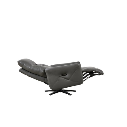 GDFStudio - Poltrona reclinabile Alexander Plush in similpelle con poggiatesta e poggiapiedi regolabili, girevole a 360 gradi