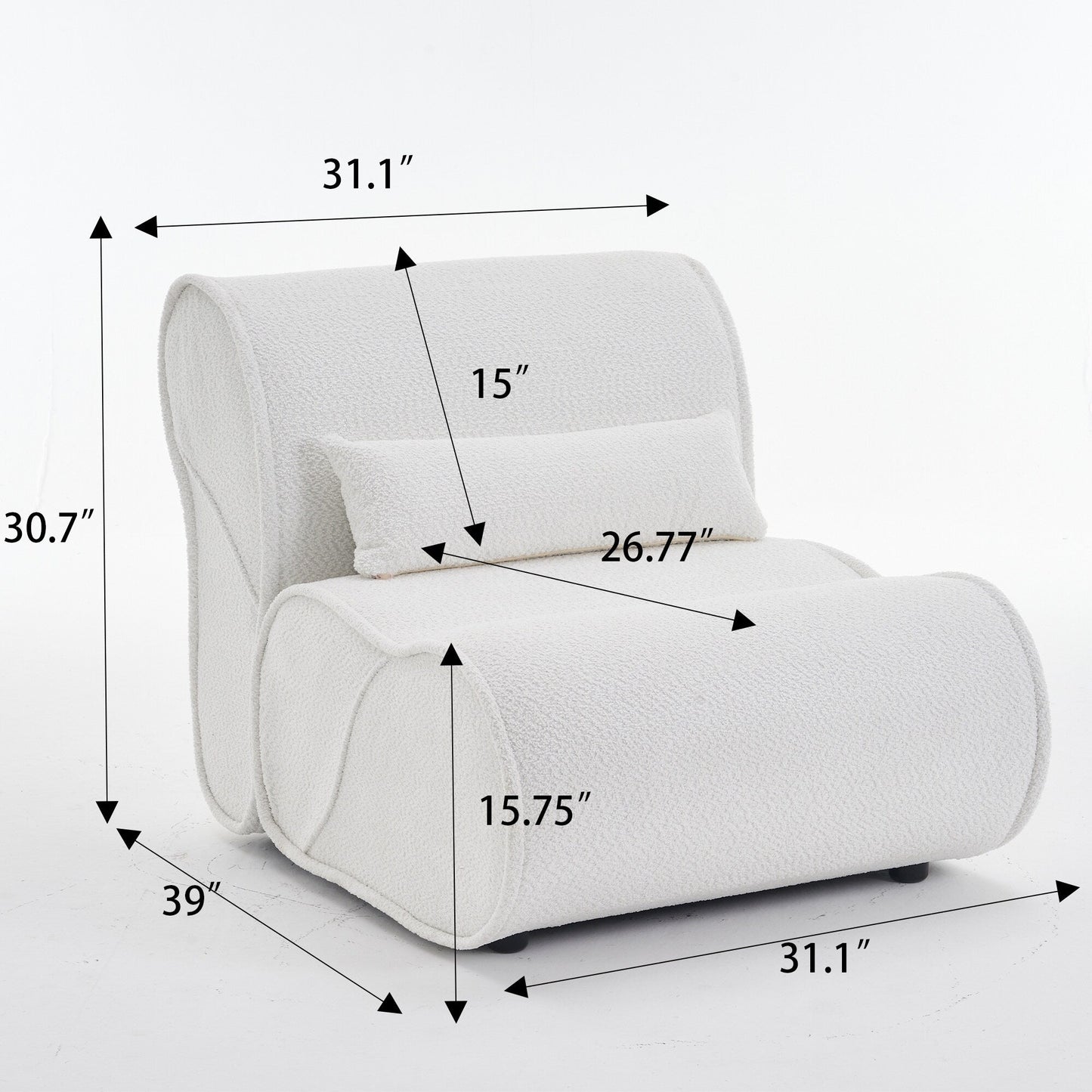 GDFStudio - Poltrona reclinabile in tessuto Amelia Timeless con design ergonomico e cuscini coordinati