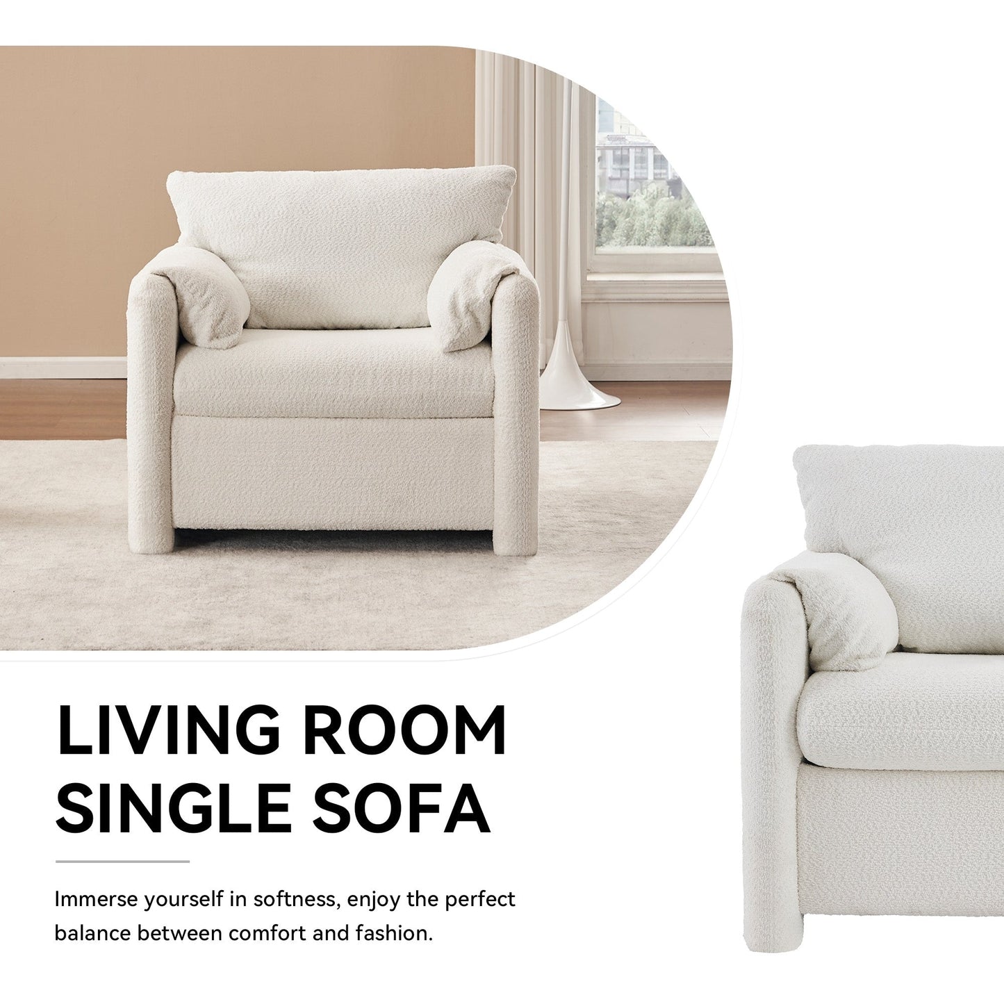 GDFStudio - Divano Chloe Comfy Chenille - Set di divani imbottiti moderni