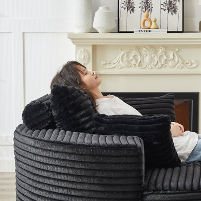 GDFStudio - Divano reclinabile singolo in velluto a coste Emberwood