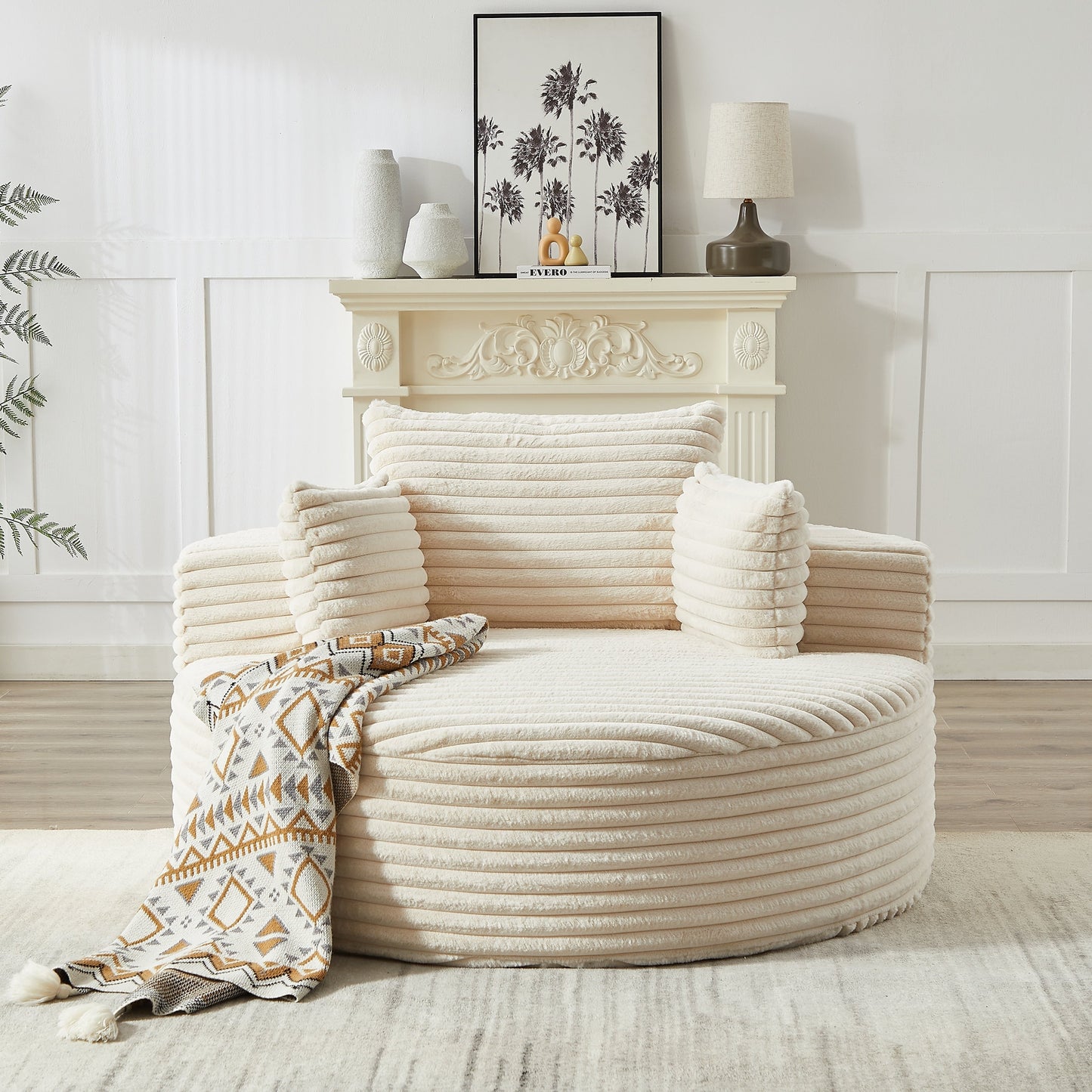 GDFStudio - Divano reclinabile singolo in velluto a coste Emberwood