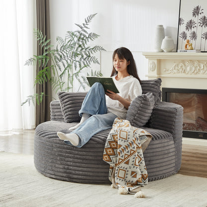 GDFStudio - Divano reclinabile singolo in velluto a coste Emberwood