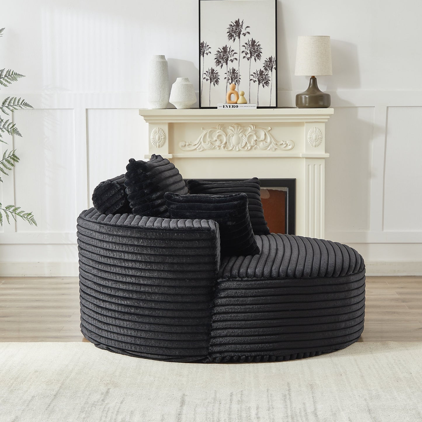 GDFStudio - Divano reclinabile singolo in velluto a coste Emberwood